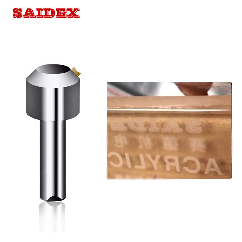 फैक्टरी आपूर्ति उच्च गुणवत्ता वाले एक्रिलिक ट्रिमिंग मशीन विशेष सीएनसी सिंगल क्रिस्टल डायमंड चैम्फरिंग मिलिंग टूल एक्रिलिक/पीएस के लिए