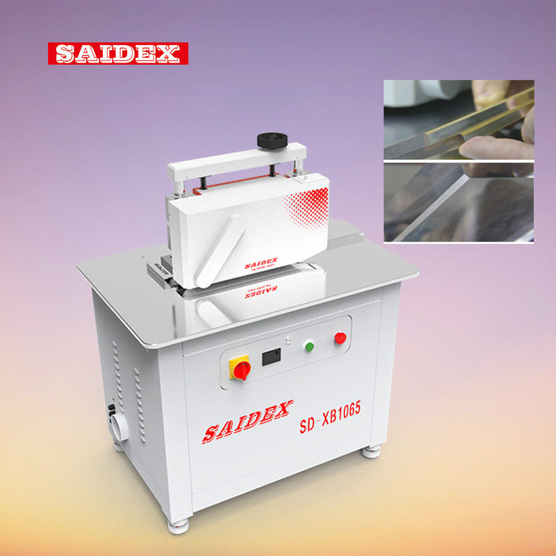 220V 50HZ/60HZ एक्रिलिक R3 / R4 / R5 गोल कोने पॉलिशिंग और ट्रिमिंग मशीन विनिमेय चाकू 45 डिग्री Bevelled किनारे Chamfering मशीन