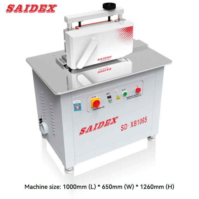 2.5kw 10A इलेक्ट्रिक एक्रिलिक ट्रिमिंग मशीन लंबाई 1000 मिमी 250 किलोग्राम छोटी 45 डिग्री बेवलिंग गोल किनारे पॉलिशिंग मशीन