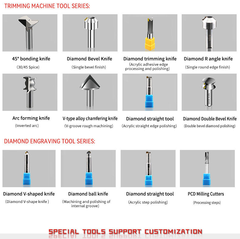 व्यावहारिक सीएनसी मिलिंग काटने के उपकरण औद्योगिक एक्रिलिक सीएनसी चाम्फर उपकरण एक्रिलिक उच्च गति काटने के लिए